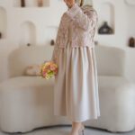 ست کت و پیراهن آستیندار گلبو -کمرچیندار