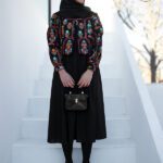 سارافون مشکی لینن- کمرچیندار