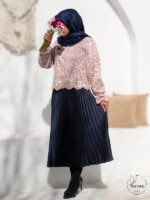 دامن پلیسه سورمه ای